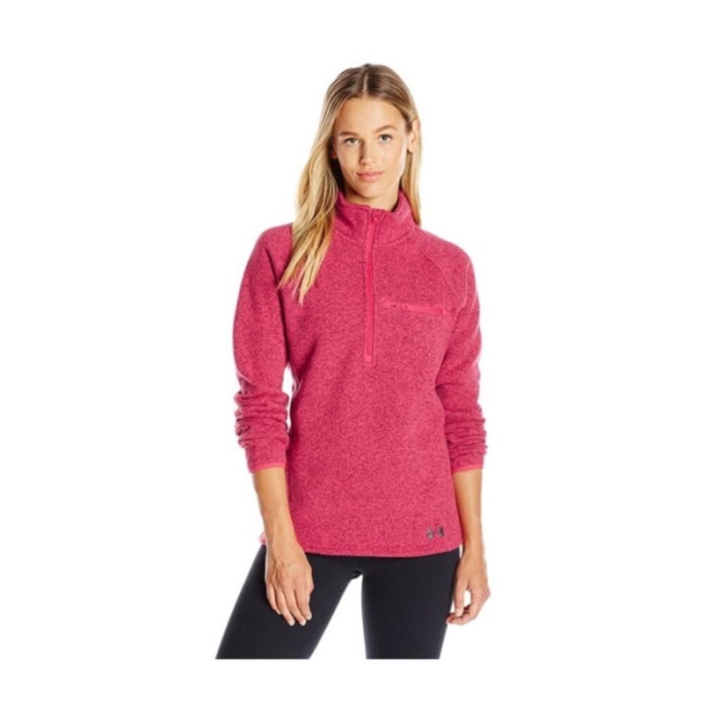 UNDER ARMOUR Women’s Wintersweet 1/2 Zip Knockout Pink/Stealth Gray Size XL